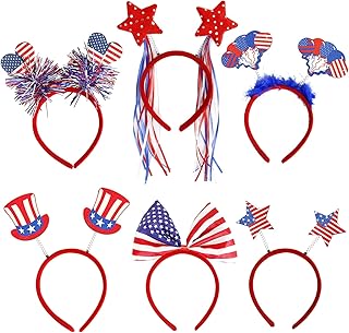 6 bandeaux patriotiques du 4 juillet avec étoiles chapeau de l'oncle sam