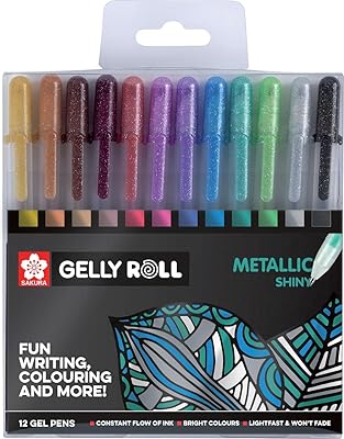 Sakura metallic glitter gelly roll, paquet de 12 stylos