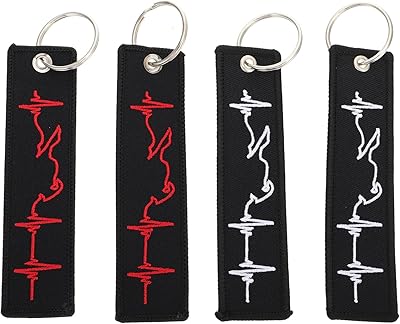 4 pièces porte-clés personnalisé nom personnalisé numéro porte-clés brodé porte-clés pour cage