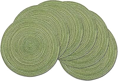 Delfino lot de 6 sets de table ronds en coton, nappes rondes
