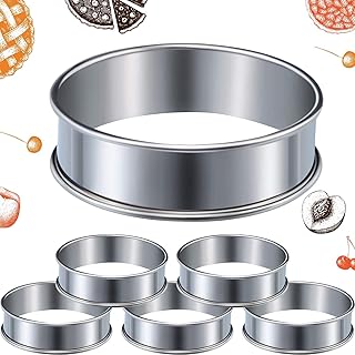 Delfino 6 pièces anneaux à muffins en acier inoxydable doublement roulés métal