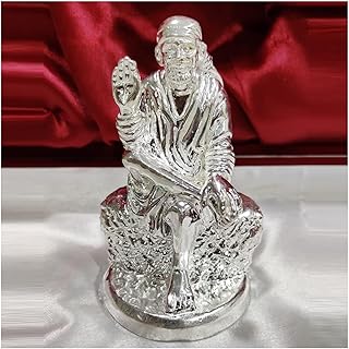 Statue d'idole shirdi saibaba en argent pur 925 / statue d'idole shirdi saibaba