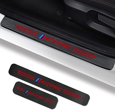 4 pièces protecteur de seuil de porte civic compatible avec les accessoires honda