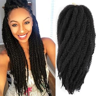 Lot de 3 extensions de cheveux tressés afro kinky marley, 18" de tresses