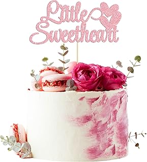 1 pièce de décoration de gâteau à paillettes roses en forme de petit
