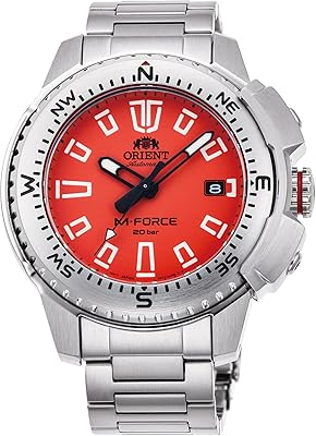 Montre de sport automatique pour homme en acier inoxydable, modèle ra-ac0n02y10b, orange/argent, orange/argent