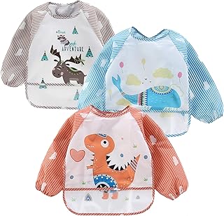 Bavoirs imperméables à manches longues pandaear (paquet de 3) | pour bébés de 6 à 36 mois. Le discount haut de gamme, c'est possible avec Diaytar
