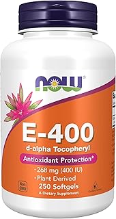 Now suppléments, vitamine e-400 ui, d-alpha tocophéryl, protection antioxydante*, 250 gélules