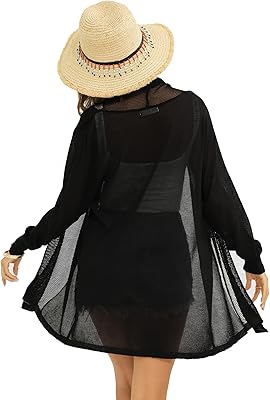 Cardigan décontracté pour femme à manches 3/4 ou longues, léger, ouvert sur le devant,