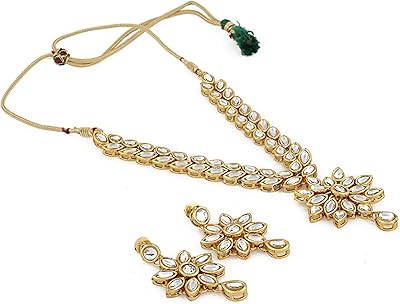 Bijoux tendance plaqué or kundan, parfaits pour les fêtes, ensemble de bijoux traditionnels