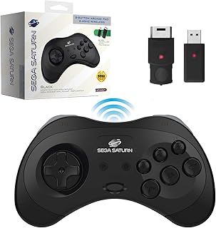 Retro-bit manette sans fil officielle sega saturn 2,4 ghz 8 boutons pour sega