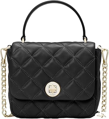 Sac bandoulière carré en cuir matelassé natalia (noir) noir noir