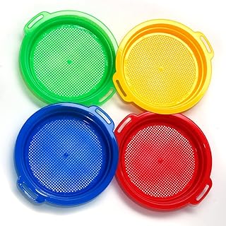 Paquet de 4 passoires à sable multicolores pour vacances passoire en plastique
