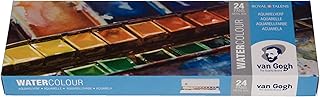 Ensemble d'aquarelles unies royal talens van gogh artists, boîte en métal de 24