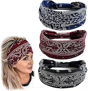 Bandeaux bandeau bohème, foulard à cheveux à nœud large imprimé floral, turban élastique