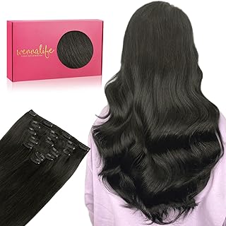 Extensions de cheveux à clips 70g 22 pouces noirs naturels