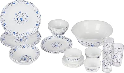 Service de table 50 pièces andora helena, k6203, bleu, matériau arcopal