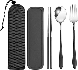 Ensemble de couverts de voyage portables et réutilisables en acier inoxydable siusi, comprenant