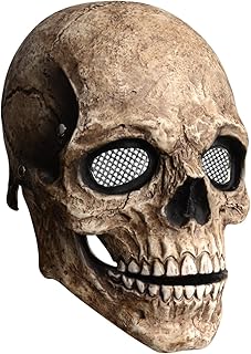 Masque de crâne complet mobile domari, masque squelette effrayant de mascarade d'halloween, casque