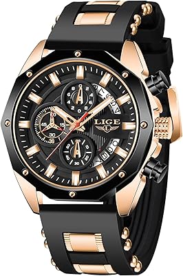 Montre de sport analogique moderne en acier inoxydable avec mouvement à quartz étanche