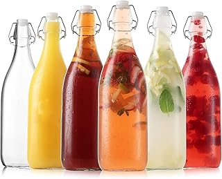Bouteille en verre à couvercle hermétique fufo 1l, bouteilles de fermentation pour kombucha