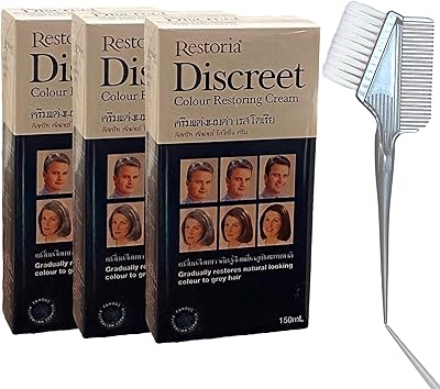 3 restoria discreet hair color restoring cream 150ml couverture naturelle des gris
