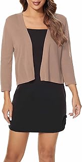 Cardigan court léger ouvert sur le devant pour femme à manches
