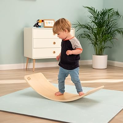 Tp686 planche d'équilibre en bois active tots d'intérieur pour enfants de 18 mois