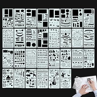 30 pièces bricolage journal journal pochoirs de scrapbooking modèles en plastique pochoirs