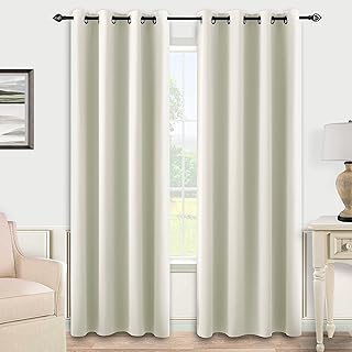 Rideaux assombrissants beige crème pour salon 84" ensemble de 2 rideaux