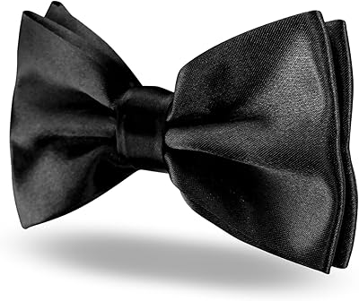 Cravate formelle pré-nouée en satin uni pour hommes avec tour de cou réglable