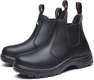 Bottes de travail mooselog pour femmes, bout en acier, chaussures à enfiler