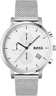 Montre integrity hugo boss pour homme, cadran blanc et bracelet en acier inoxydable