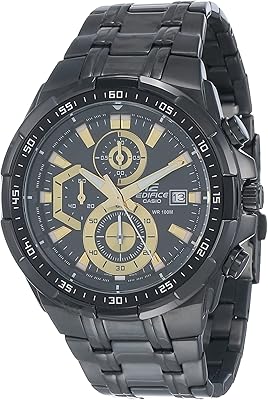 Montre habillée casio pour hommes analogique en acier inoxydable efr-539bk-1avudf