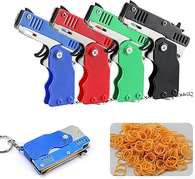 Jouet pistolet en caoutchouc 4 pièces - mini jouet pistolet en caoutchouc pliable
