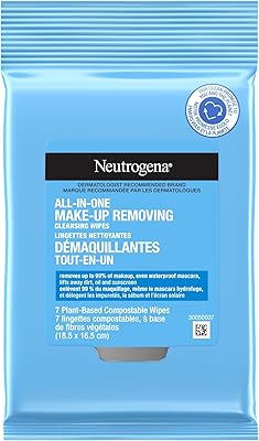Lingettes pour le visage tout-en-un neutrogena, lingettes sans alcool, 7 pièces (format voyage)