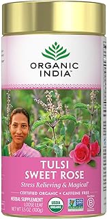 Thé tulsi indien biologique feuilles mobiles rose douce 100 ml