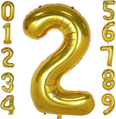 40" ballons numérotés en or, ballons d'hélium d'anniversaire, ballons numériques en mylar