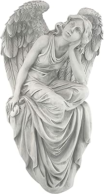 Design toscano statue de jardin avec siège d'ange grace au repos, grande, 18"