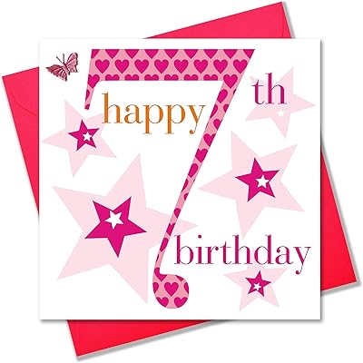 Carte d'anniversaire pour filles de claire giles 7 ans, age07g