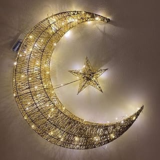 Lanterne de ramadan à boucles et décorations de ramadan, lampe en croissant led eid mubarak avec batterie décorative et lampes pour décoration de pièce taille 50 cm avec 100 ampoules led. Commandez malin, vivez mieux avec Diaytar
