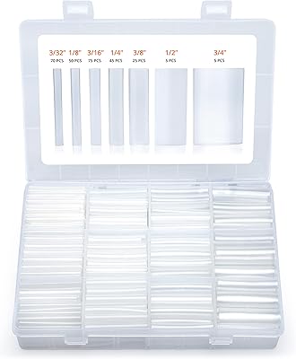 Ensemble de gaines thermorétractables transparentes werfy de 275 pièces - tubes à double