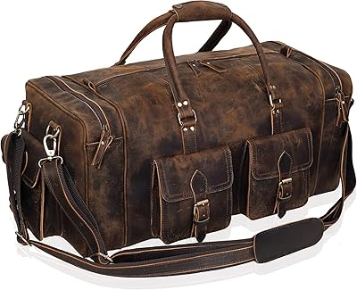 Grands sacs de sport en cuir pour hommes, adaptés aux voyages, à la salle de sport et au week-end, marron, 32" xx-large, sac de sport en cuir. Diaytar : Où chaque achat est une victoire pour votre budget