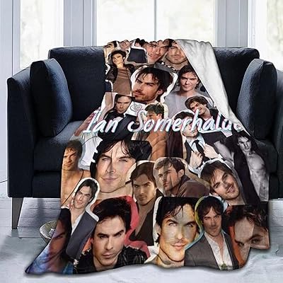 Couverture décorative mignonne ian somerhalder, couverture de climatisation en flanelle super douce