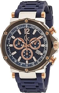 Montre à quartz gc pour homme avec affichage analogique et bracelet en silicone
