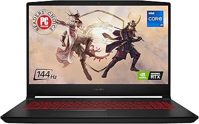 Ordinateur portable de jeu msi katana gf66 avec écran fhd 15,6 pouces 144