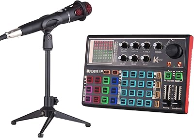 Carte son en direct k300 kit de mixage audio externe avec batterie intégrée