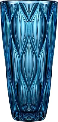 Vase en verre bleu moderne vase en forme de poisson de 10"