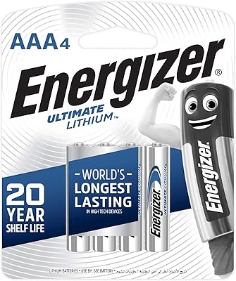 Ensemble de 4 piles energizer ultimate lithium 1,5 v aa, l92bp4