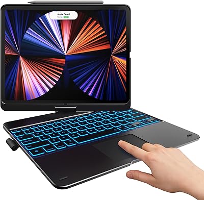 Étui typecase touch pour ipad pro 12.9 2021 avec clavier et trackpad, style